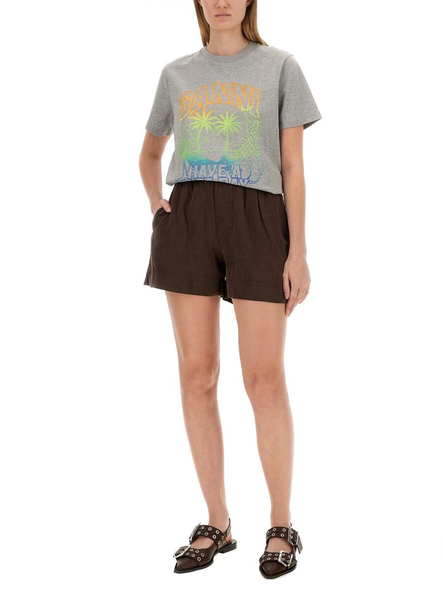 GANNI T-SHIRT CON STAMPA