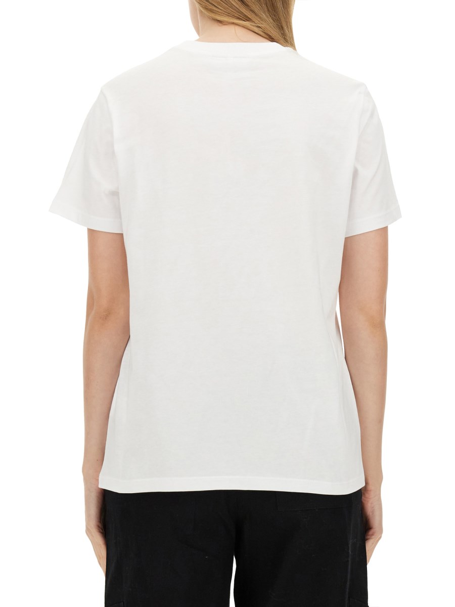 GANNI T-SHIRT IN JERSEY DI COTONE CON STAMPA LOGO