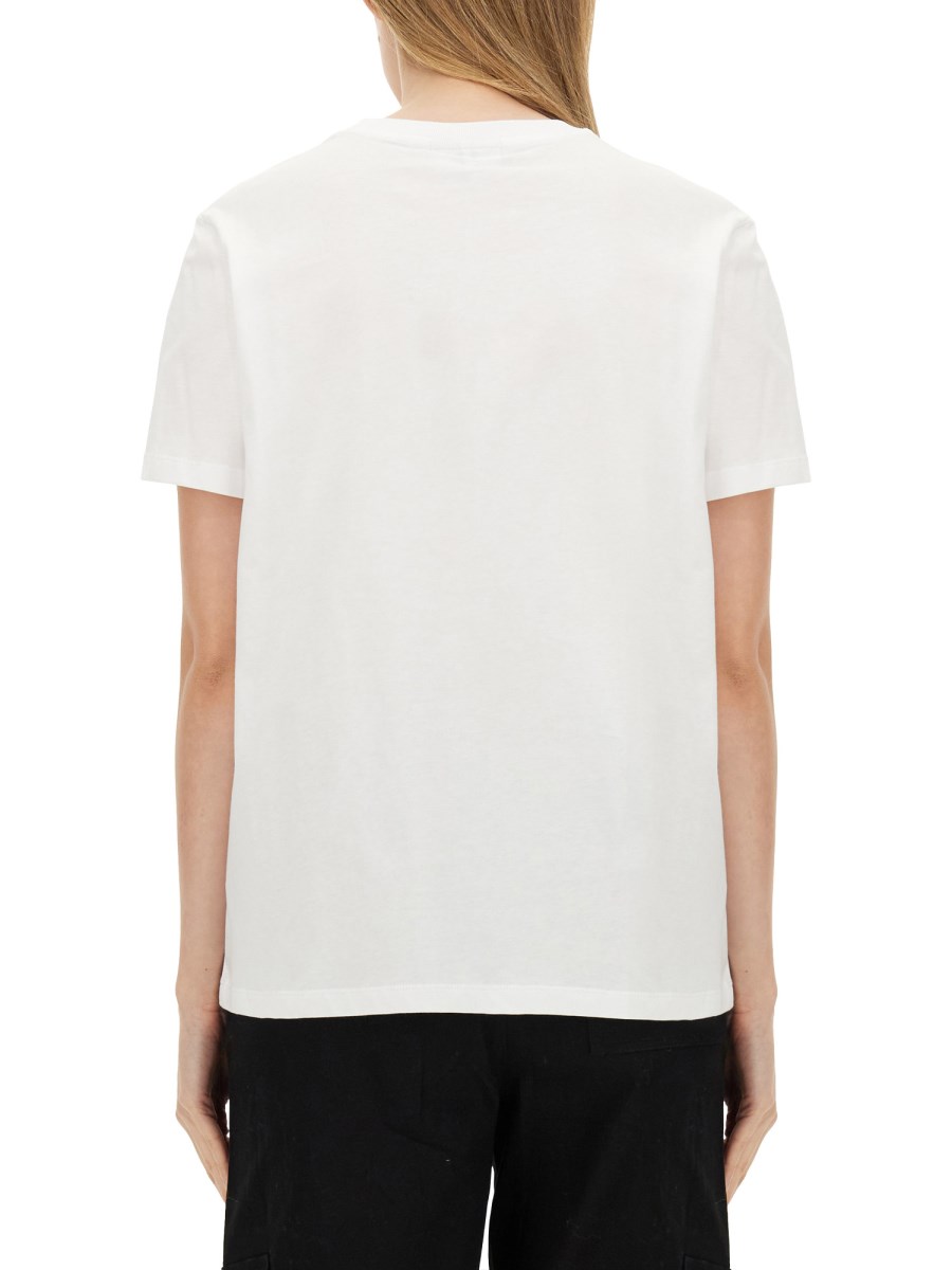 GANNI T-SHIRT IN JERSEY DI COTONE CON STAMPA LOGO