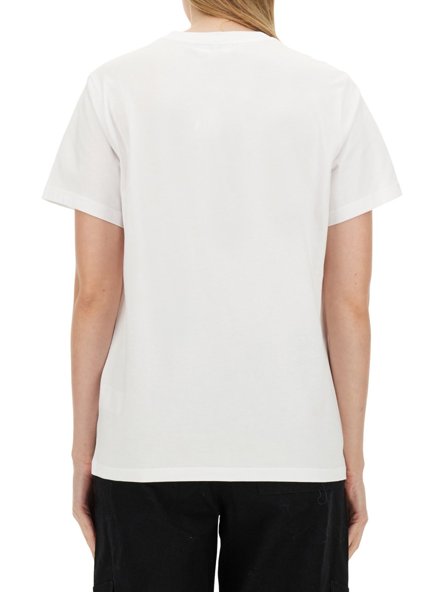 GANNI T-SHIRT IN JERSEY DI COTONE CON STAMPA LOGO