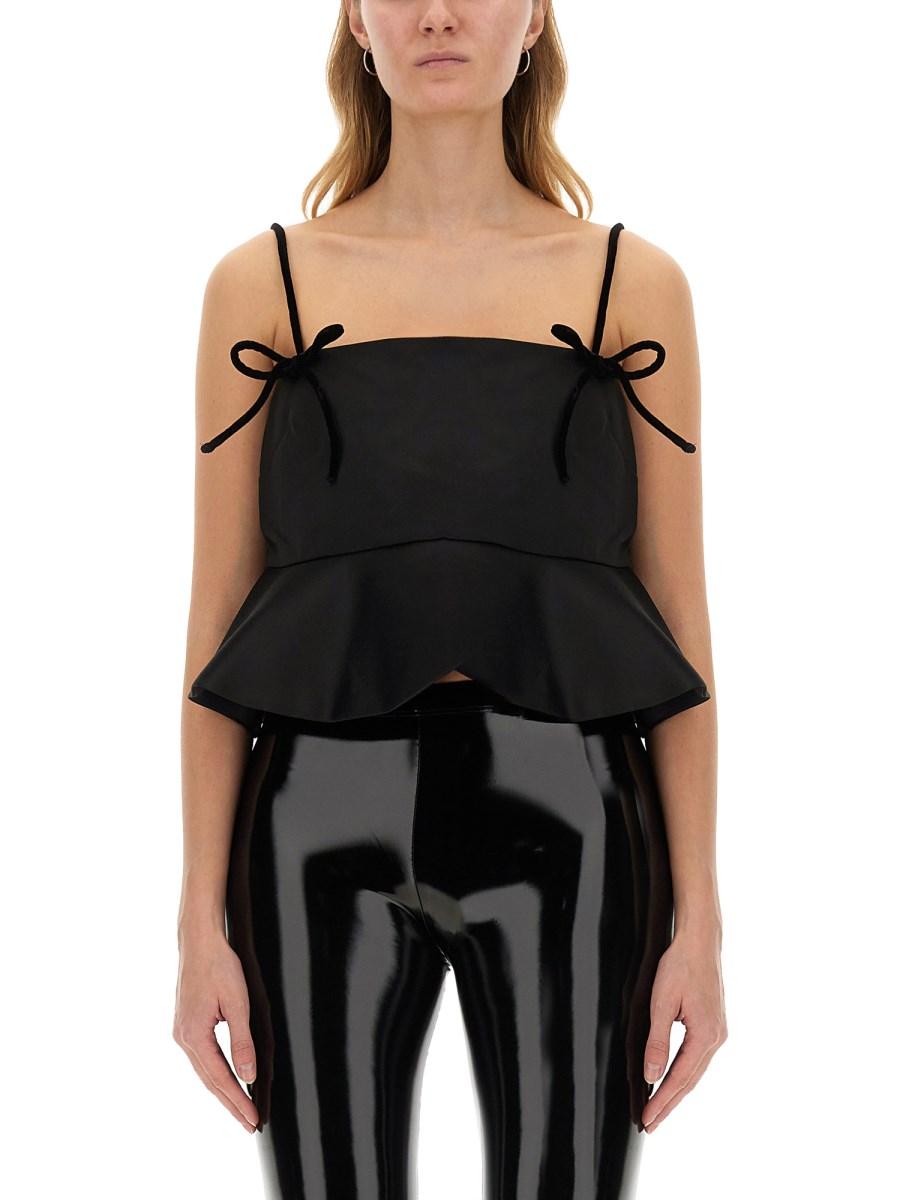 GANNI TOP IN RASO DUCHESSE