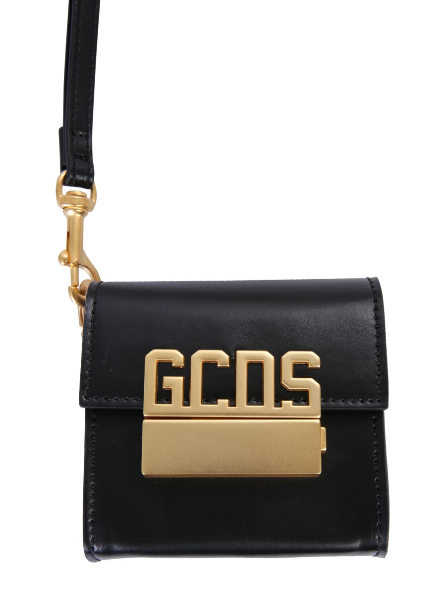 GCDS BORSA CON LOGO IN PELLE