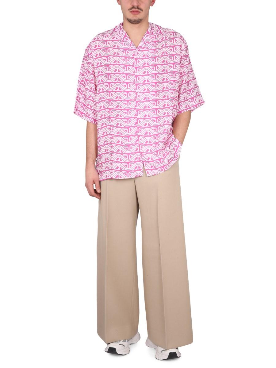 GCDS CAMICIA MONOGRAM WAVED