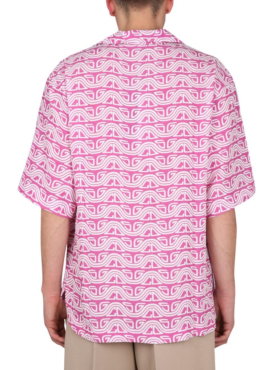 GCDS CAMICIA MONOGRAM WAVED