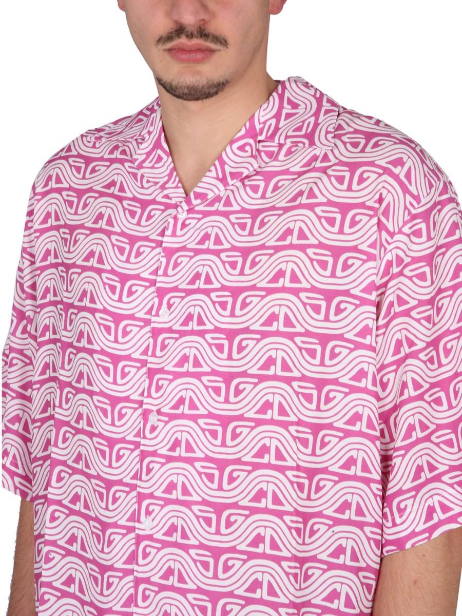 GCDS CAMICIA MONOGRAM WAVED