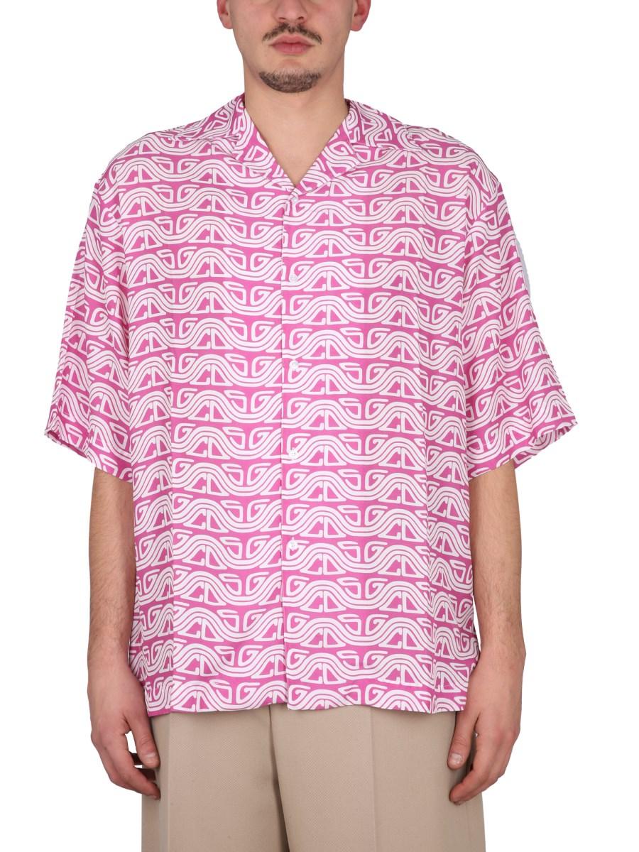 GCDS CAMICIA MONOGRAM WAVED