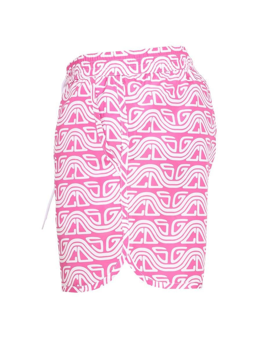 GCDS COSTUME CON STAMPA WAVED IN NYLON