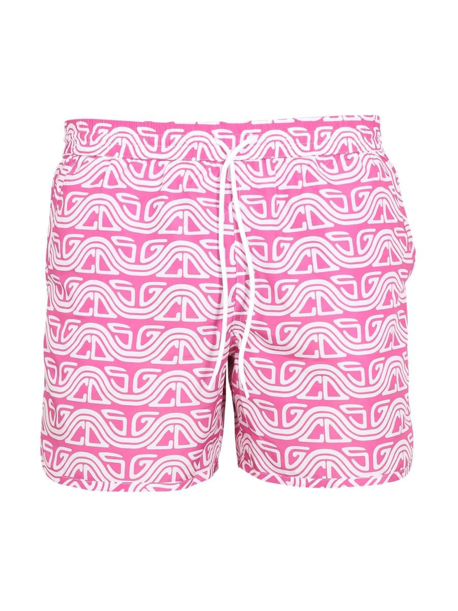 GCDS COSTUME CON STAMPA WAVED IN NYLON