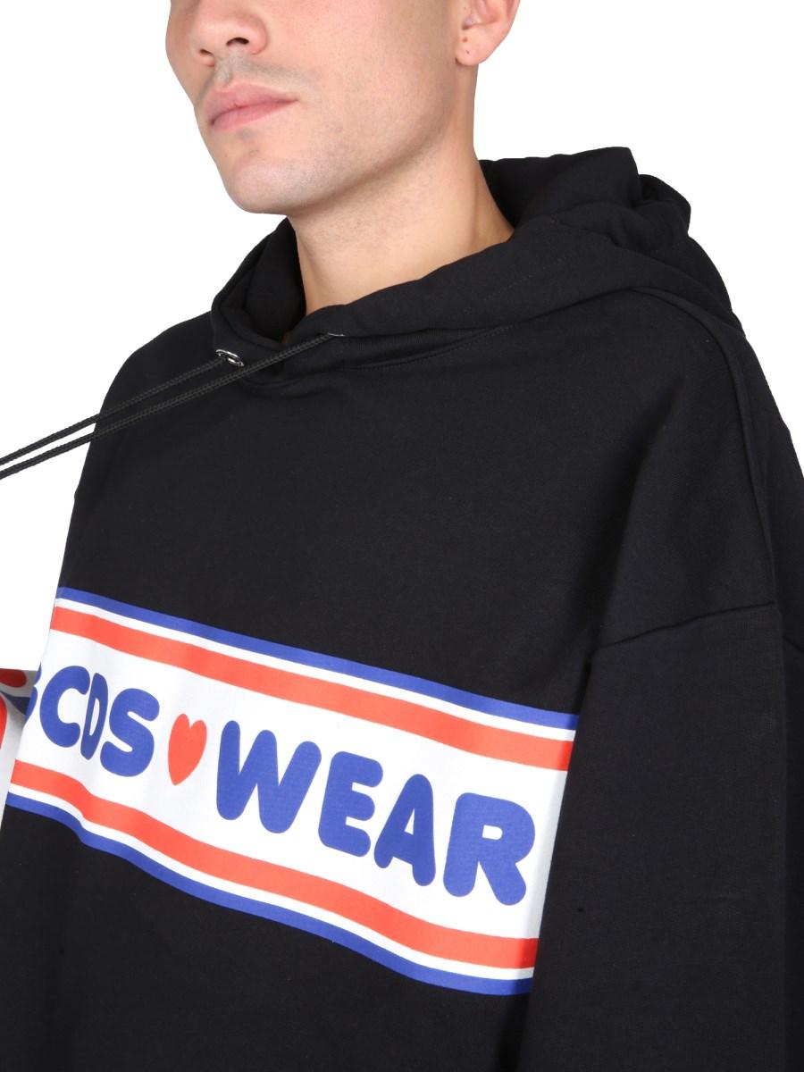 GCDS FELPA IN COTONE CON LOGO "CUTE TAPE"