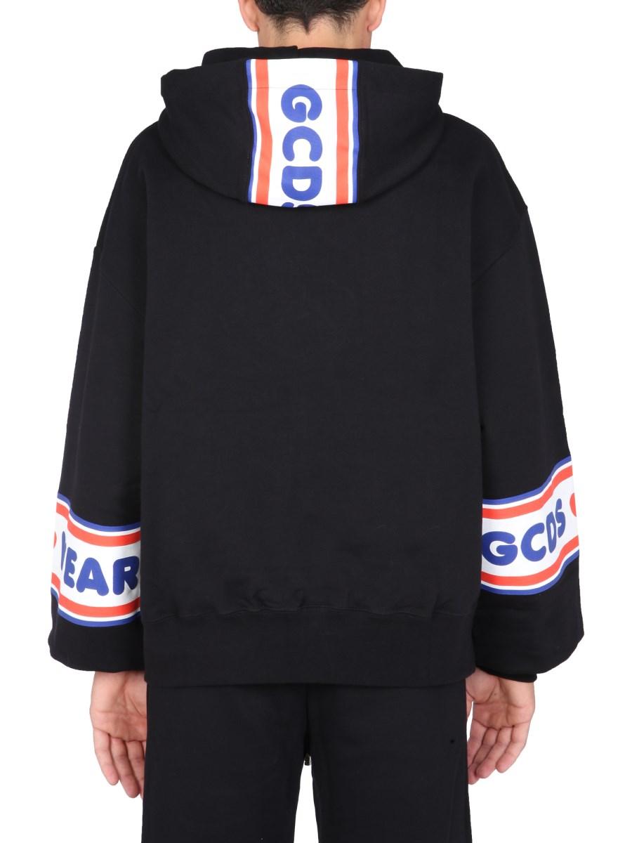 GCDS FELPA IN COTONE CON LOGO "CUTE TAPE"