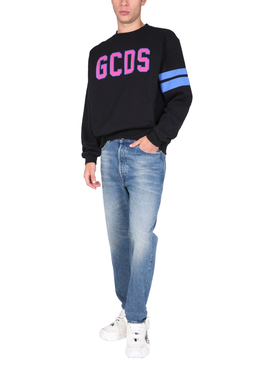 GCDS FELPA IN JERSEY DI COTONE CON RICAMO LOGO