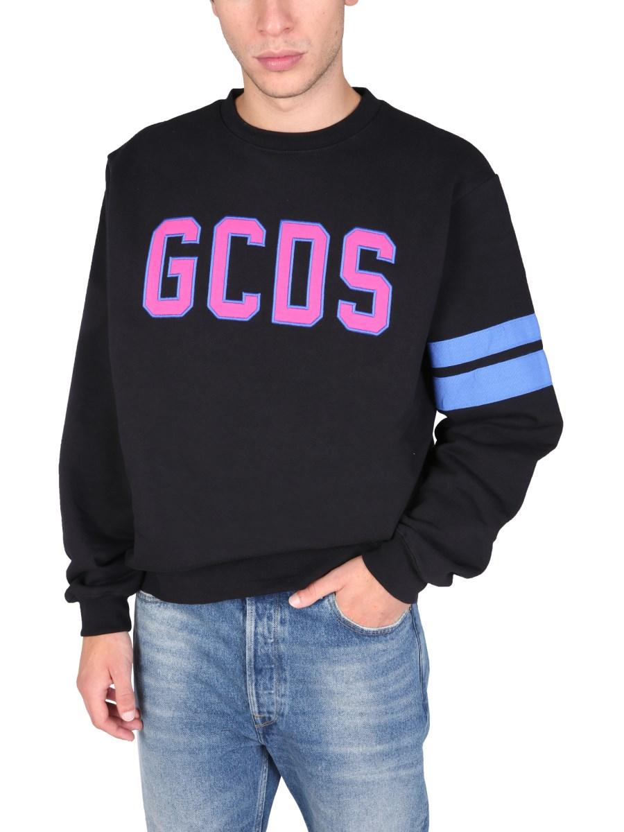 GCDS FELPA IN JERSEY DI COTONE CON RICAMO LOGO