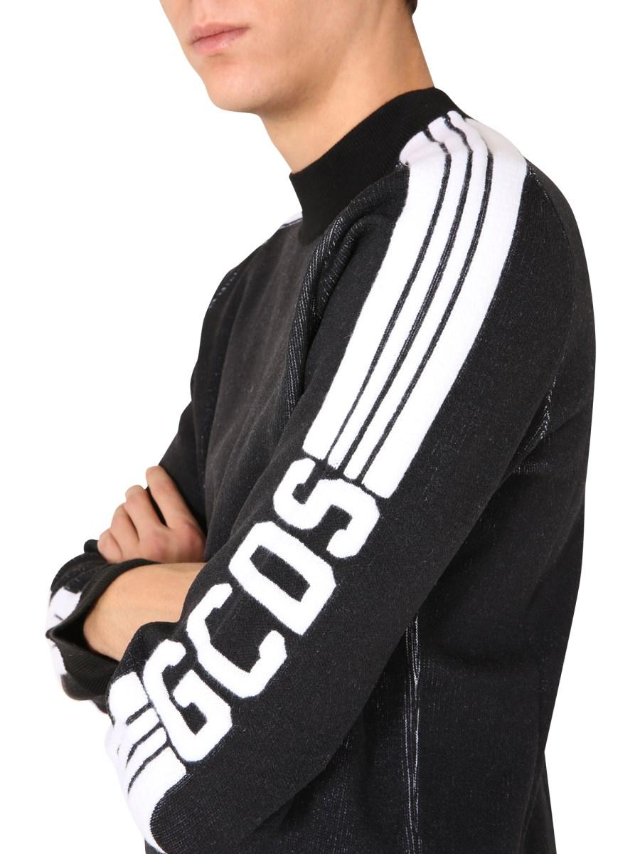 GCDS MAGLIA FITTED CON LOGO JACQUARD IN RILIEVO