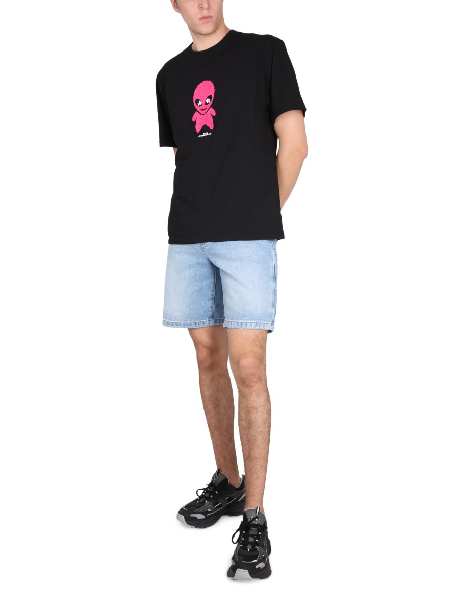GCDS T-SHIRT "WIRDO" IN JERSEY DI COTONE