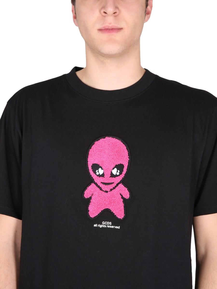 GCDS T-SHIRT "WIRDO" IN JERSEY DI COTONE