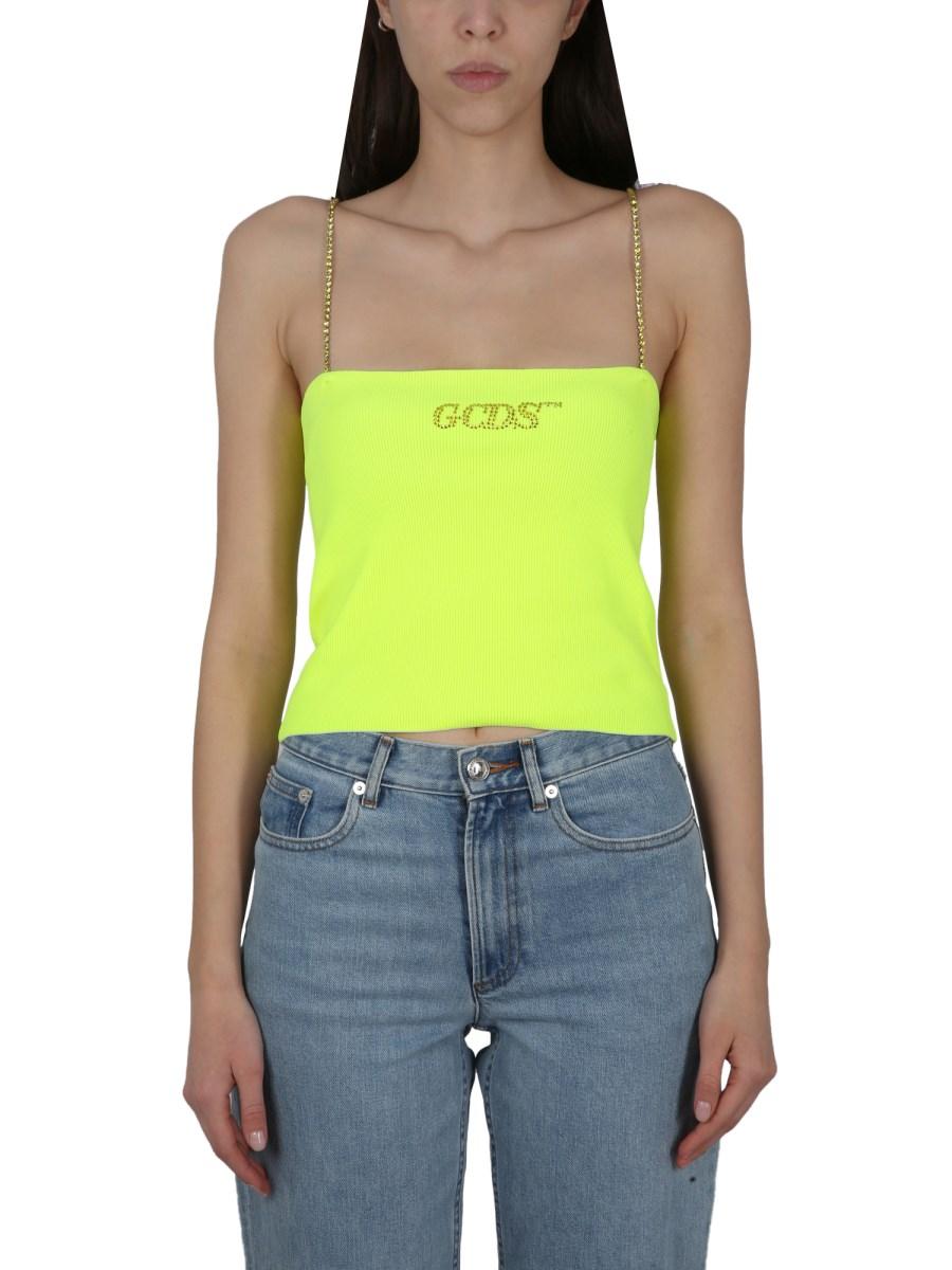 GCDS TOP GCDS BLING IN MAGLIA A COSTINE