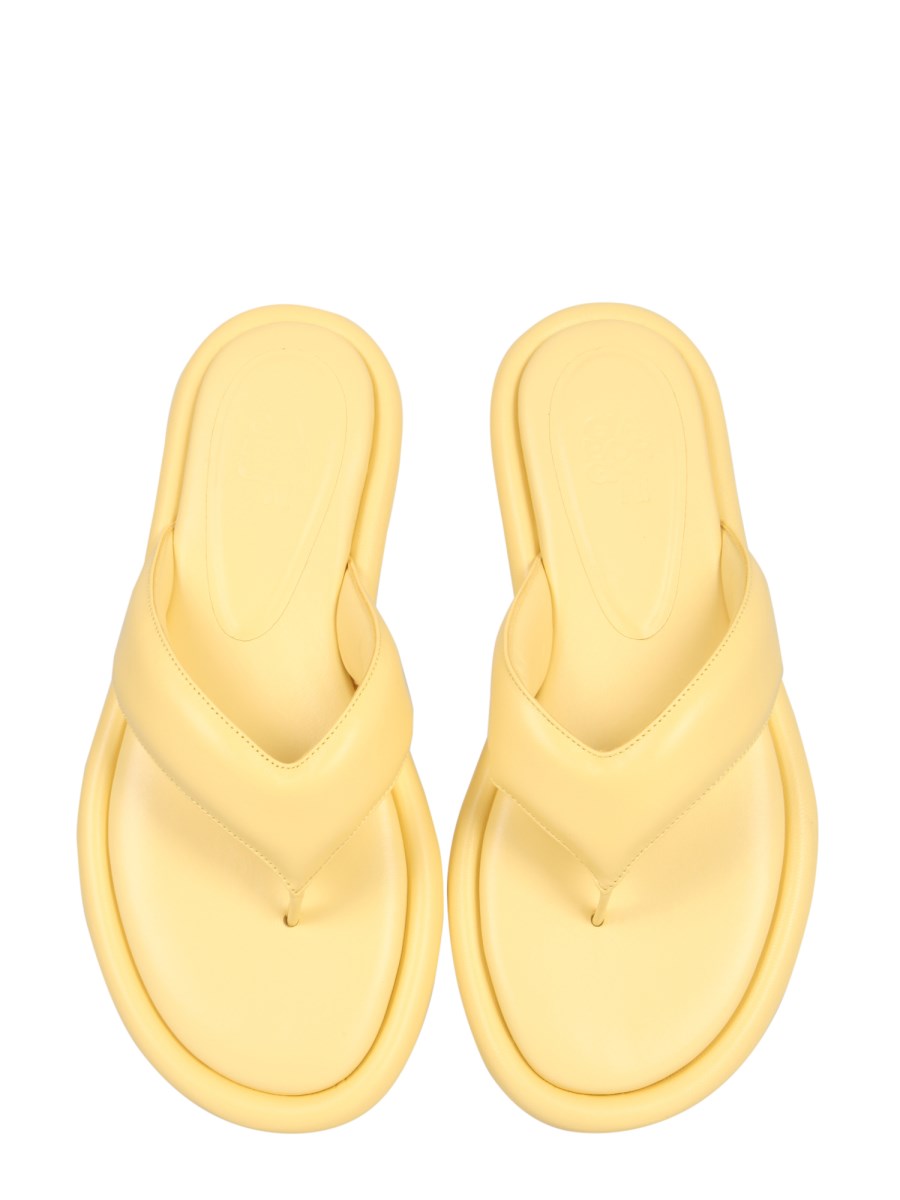GIA BORGHINI SANDALO GIA 5 PUFFY FLAT IN PELLE