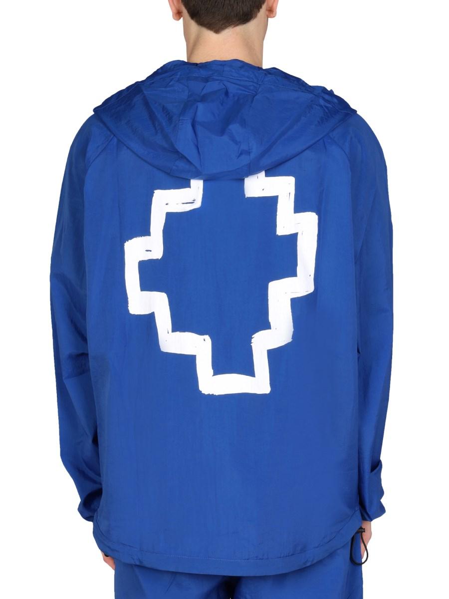 MARCELO BURLON COUNTY OF MILAN GIACCA A VENTO IN NYLON CON STAMPA "CROSS"