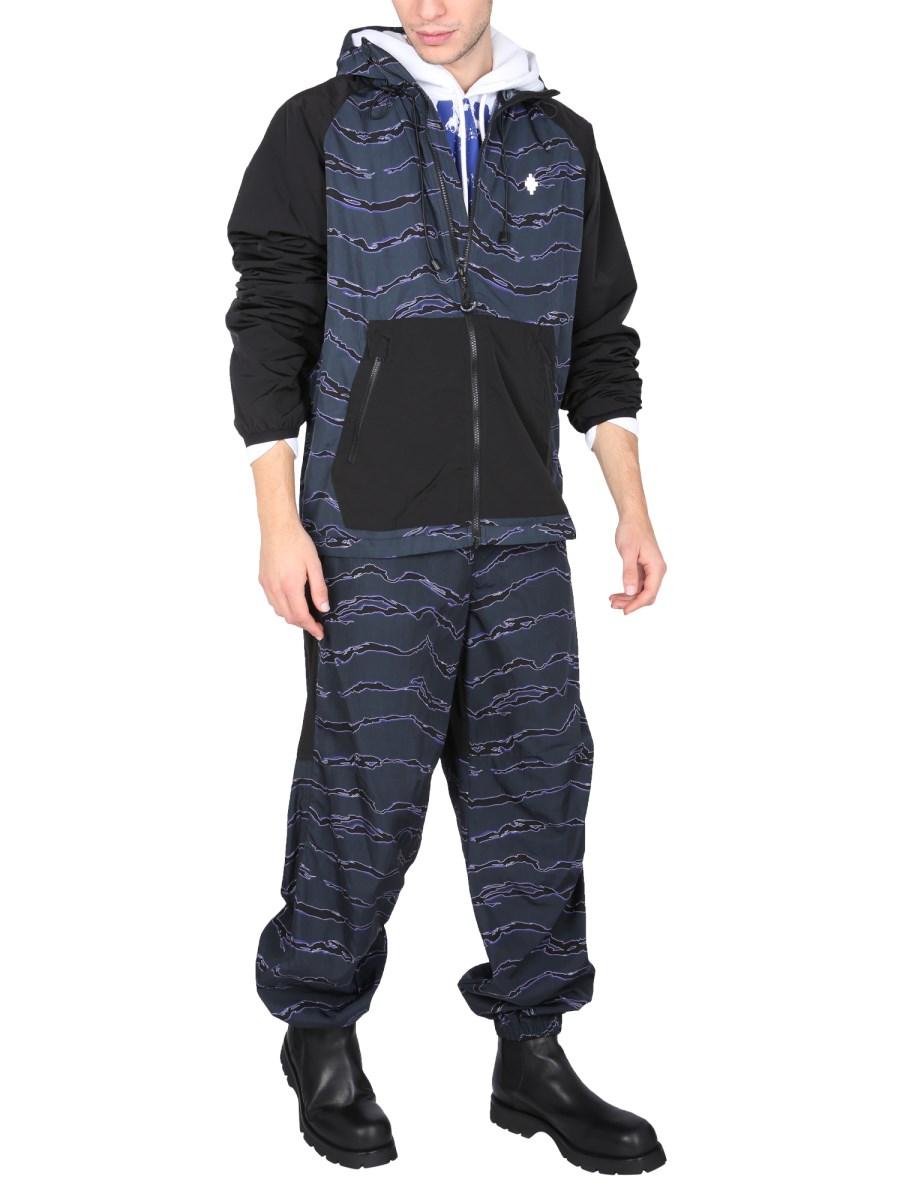 MARCELO BURLON COUNTY OF MILAN GIACCA A VENTO IN NYLON CON STAMPA "CROSS"