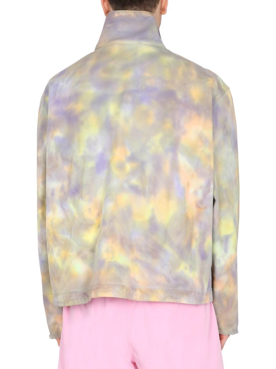 MSGM GIACCA ANORAK IN DENIM DI COTONE CON STAMPA TIE DYE