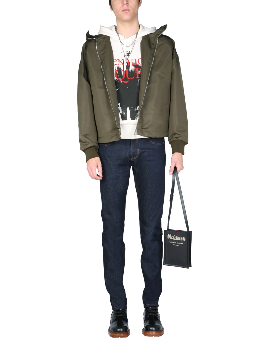 ALEXANDER McQUEEN GIACCA "BLAKE PAINTING" CON CAPPUCCIO
