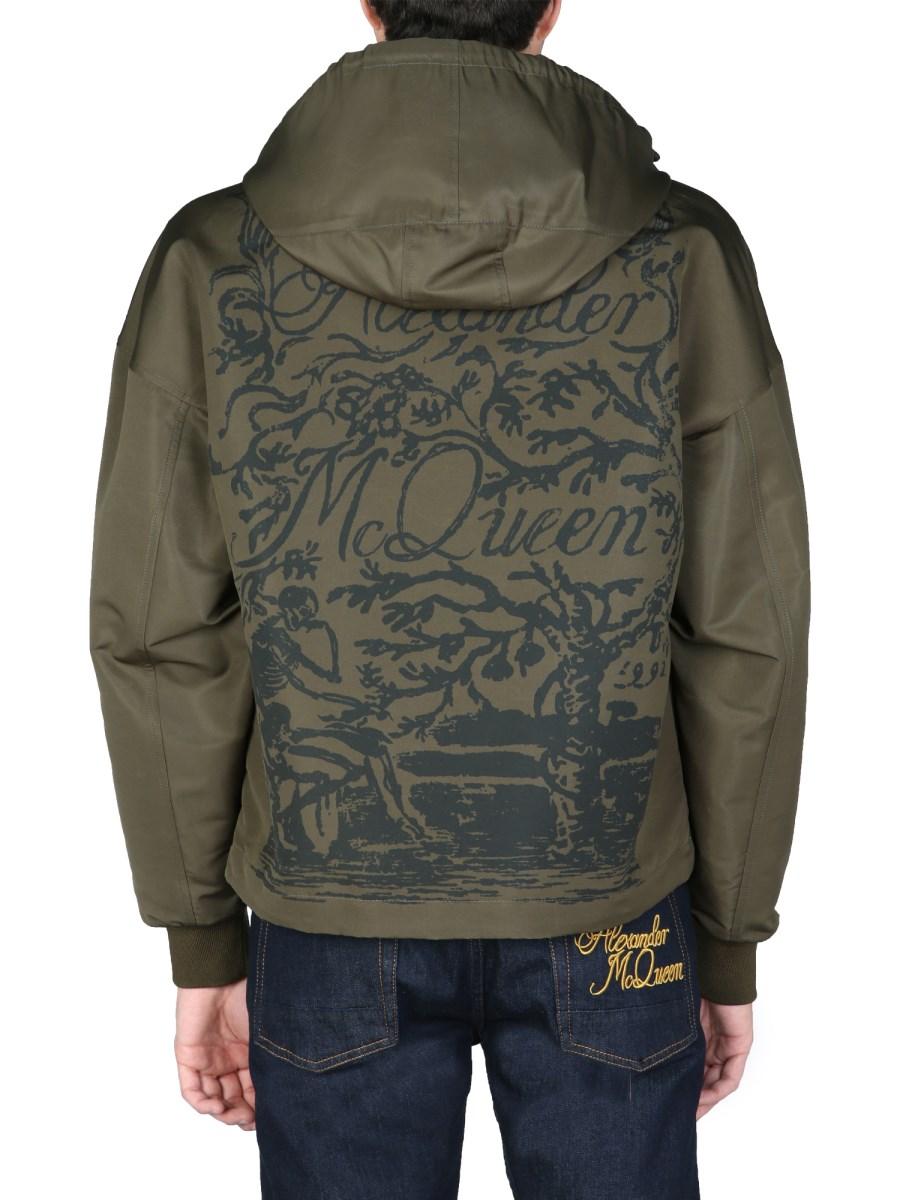 ALEXANDER McQUEEN GIACCA "BLAKE PAINTING" CON CAPPUCCIO