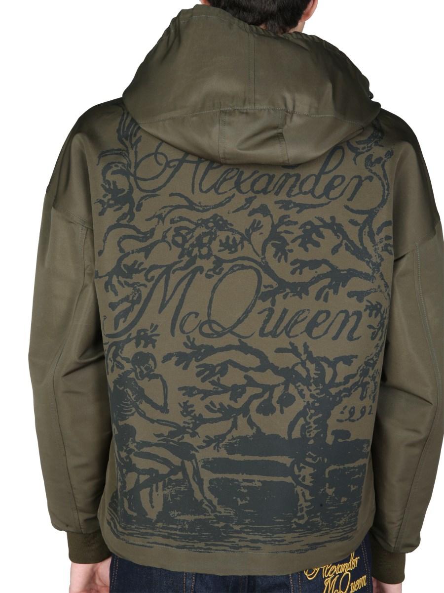 ALEXANDER McQUEEN GIACCA "BLAKE PAINTING" CON CAPPUCCIO