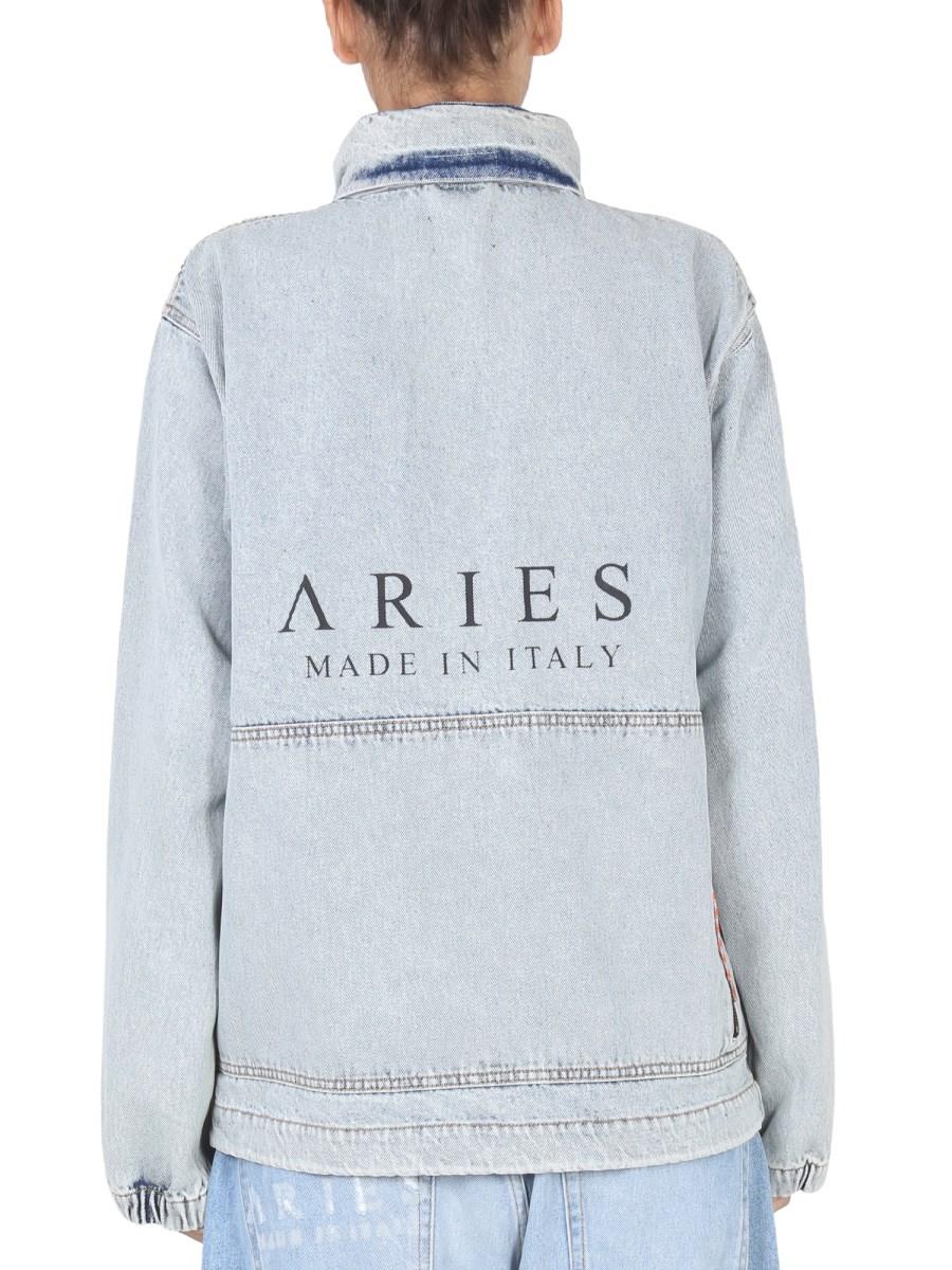 ARIES GIACCA CARGO IN DENIM DI COTONE CON STAMPA LOGO