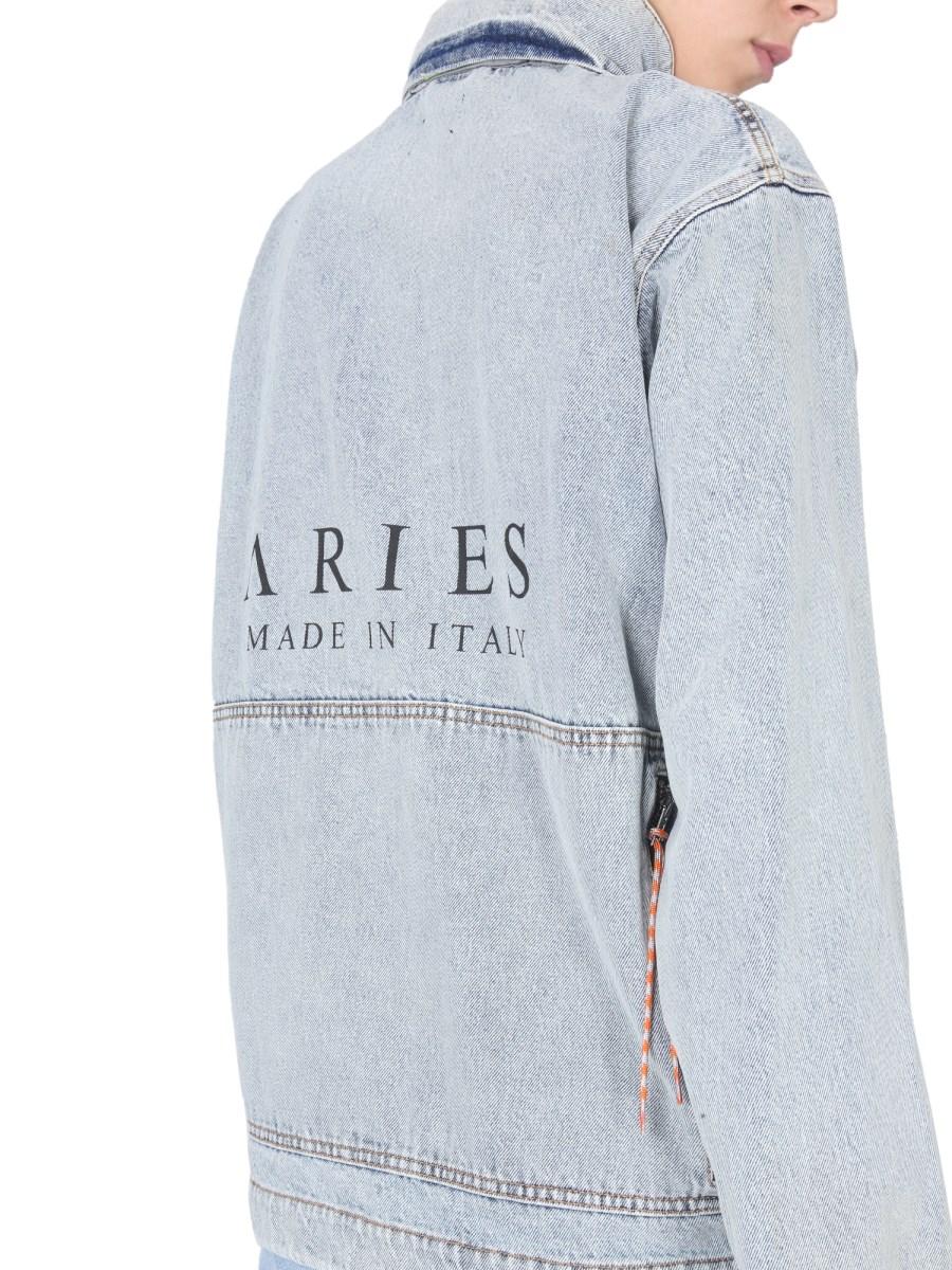 ARIES GIACCA CARGO IN DENIM DI COTONE CON STAMPA LOGO