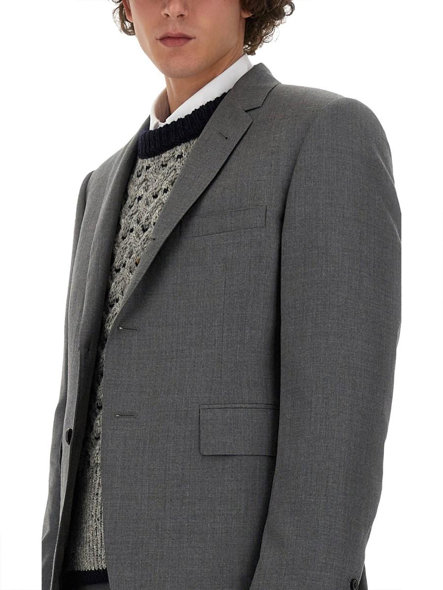 THOM BROWNE GIACCA CLASSICA IN TWILL LANA SUPER 120’S
