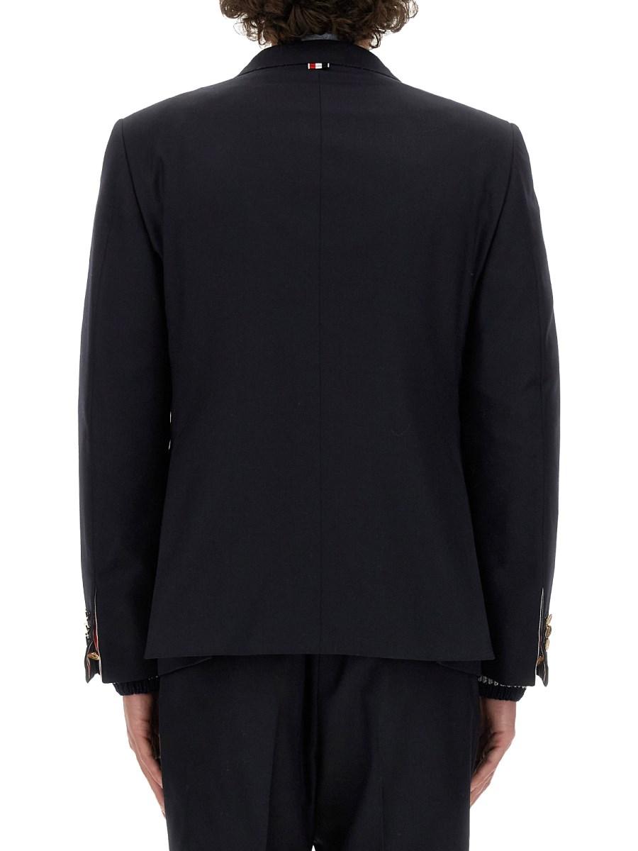 THOM BROWNE GIACCA CLASSICA IN TWILL LANA SUPER 120’S
