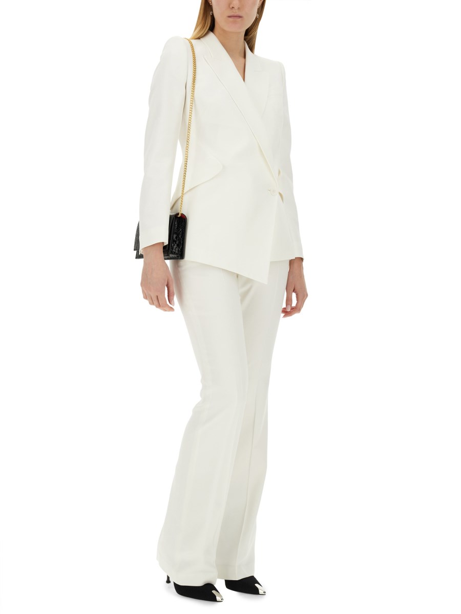 ALEXANDER McQUEEN GIACCA CON ORLO ASIMMETRICO IN CREPE SOTTILE