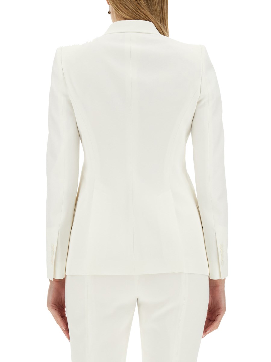 ALEXANDER McQUEEN GIACCA CON ORLO ASIMMETRICO IN CREPE SOTTILE