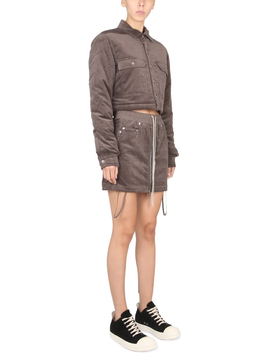RICK OWENS DRKSHDW GIACCA CROPPED IN VELLUTO A COSTINE