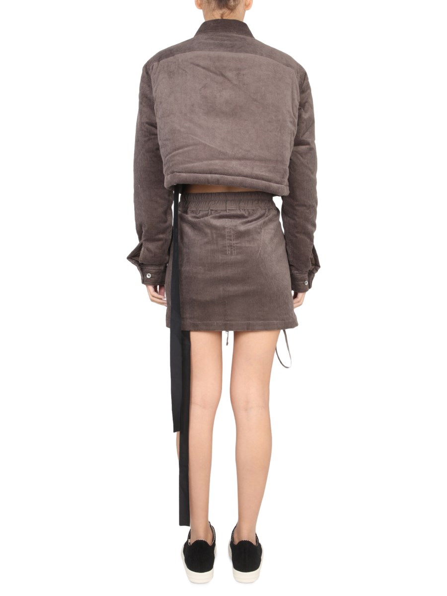 RICK OWENS DRKSHDW GIACCA CROPPED IN VELLUTO A COSTINE