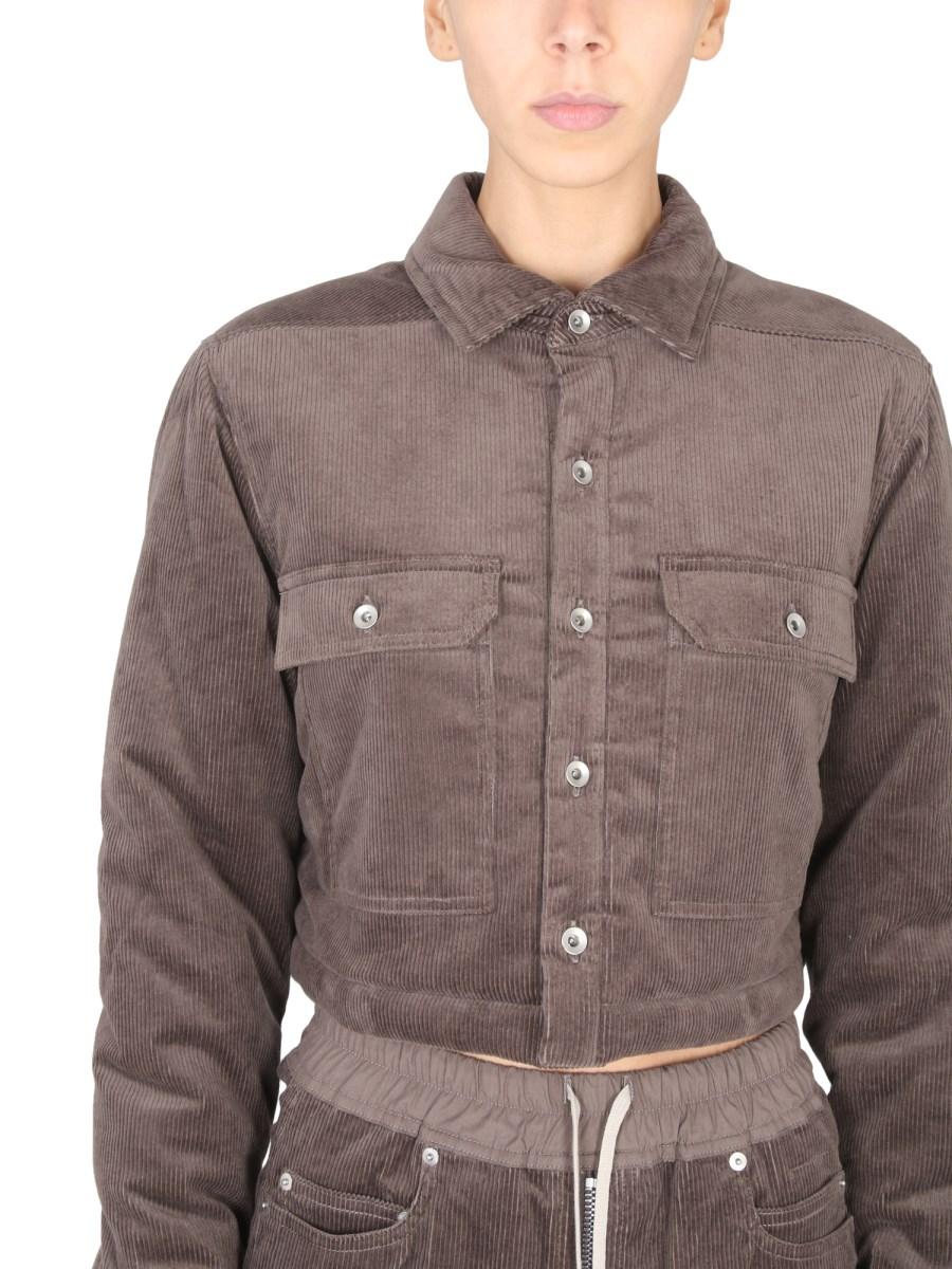 RICK OWENS DRKSHDW GIACCA CROPPED IN VELLUTO A COSTINE
