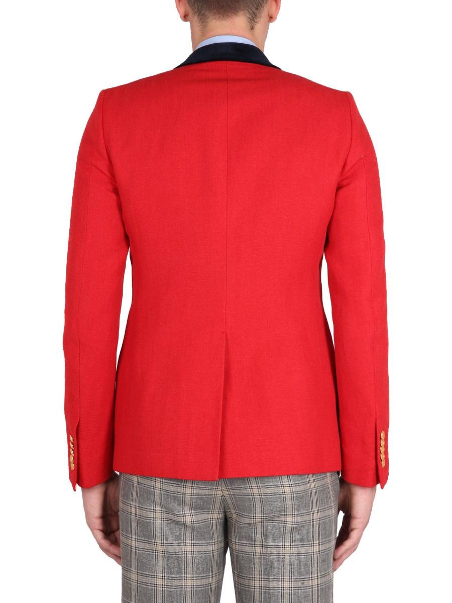 GUCCI GIACCA ELEGANTE IN LANA E LINO CON MOTIVO A SPINA DI PESCE