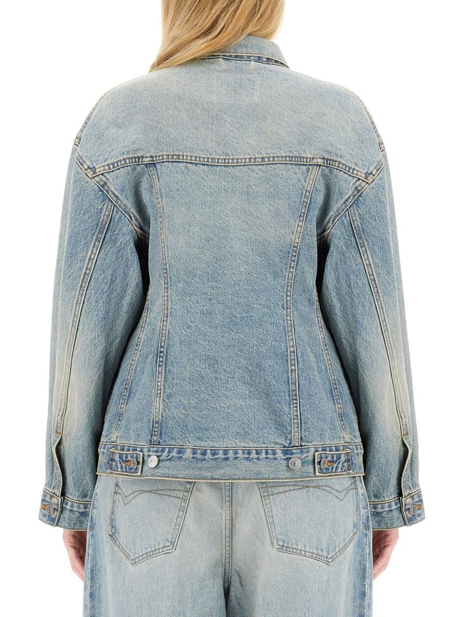 BALENCIAGA GIACCA HOURGLASS IN DENIM DI COTONE GIAPPONESE