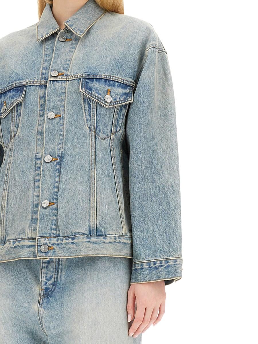 BALENCIAGA GIACCA HOURGLASS IN DENIM DI COTONE GIAPPONESE
