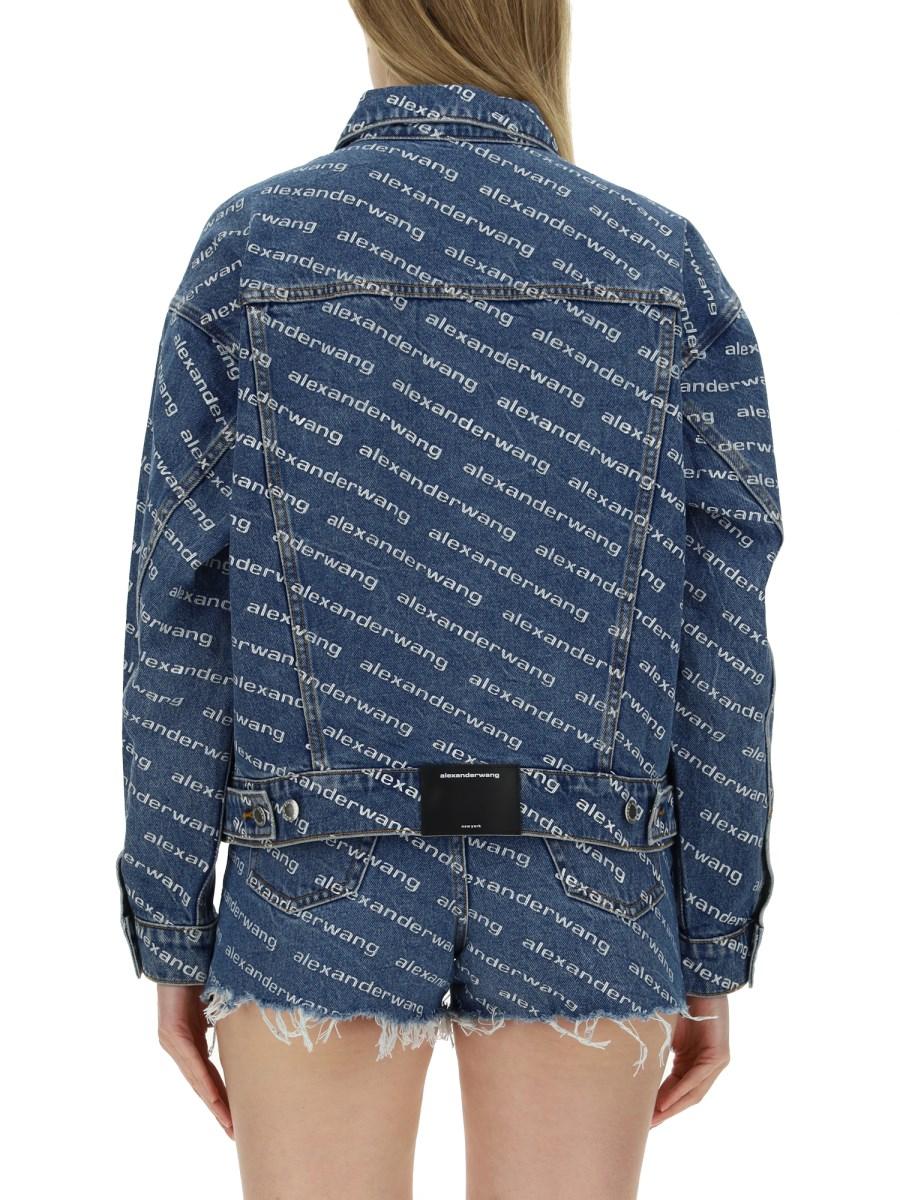 ALEXANDERWANG.T GIACCA IN DENIM DI COTONE CON LOGO ALL OVER