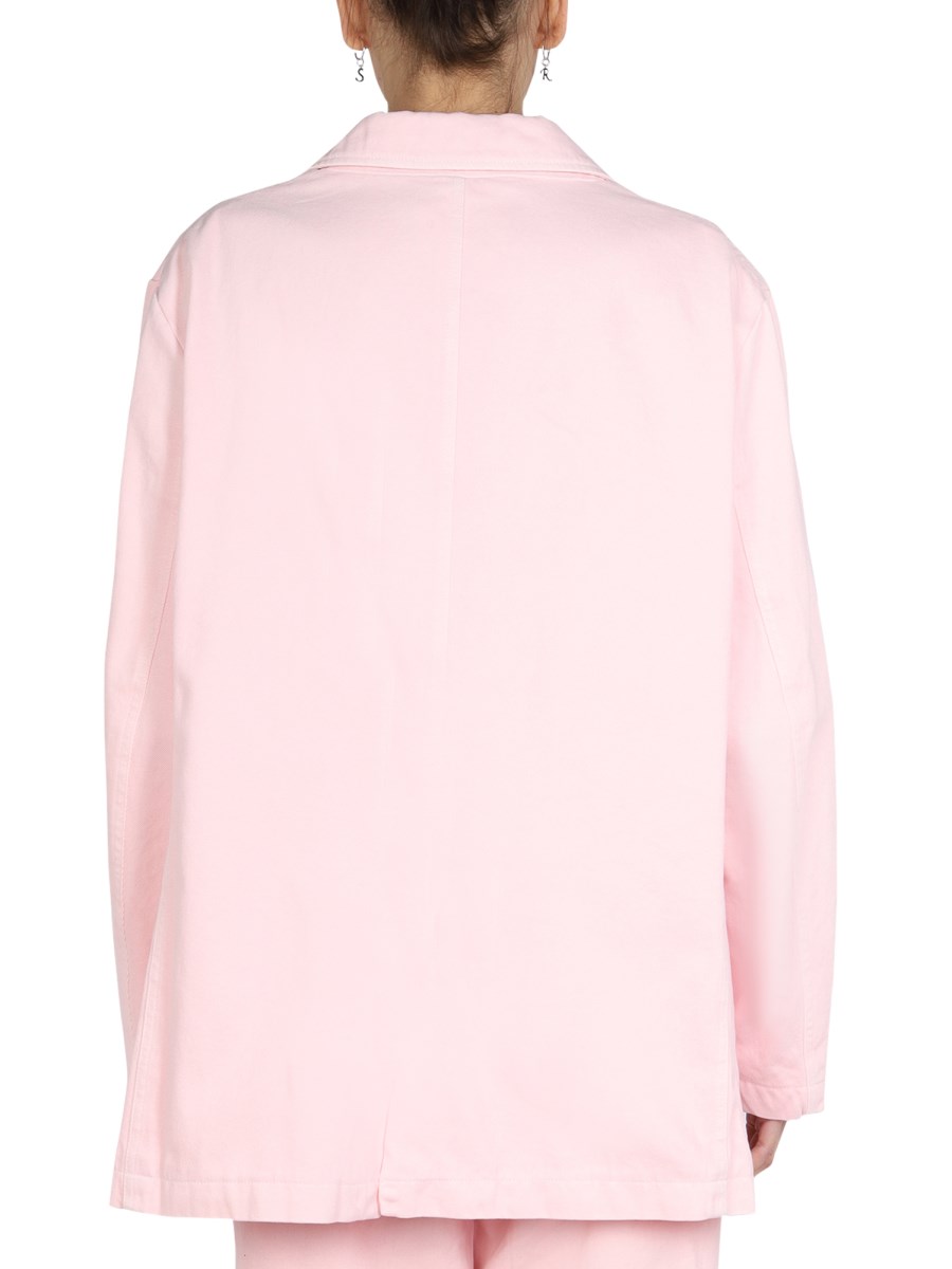RAF SIMONS GIACCA IN DENIM DI COTONE CON PATCH LOGO