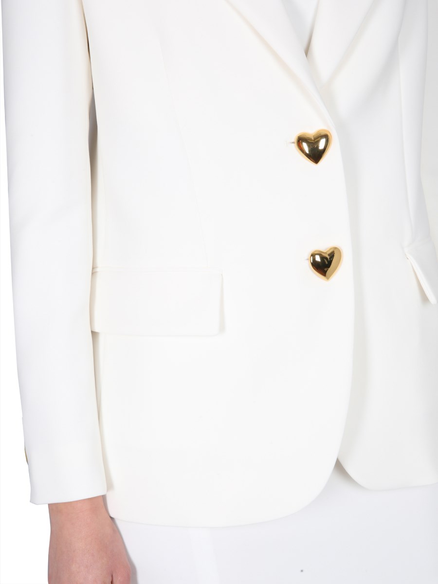 MOSCHINO GIACCA MONOPETTO CON BOTTONI A FORMA DI CUORE