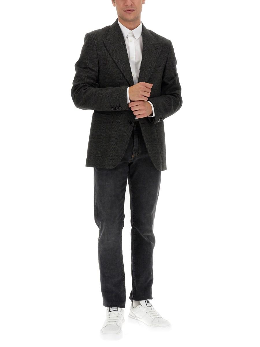 DOLCE & GABBANA GIACCA MONOPETTO DESCOSTRUITA IN JERSEY STRETCH PRINCIPE DI GALLES