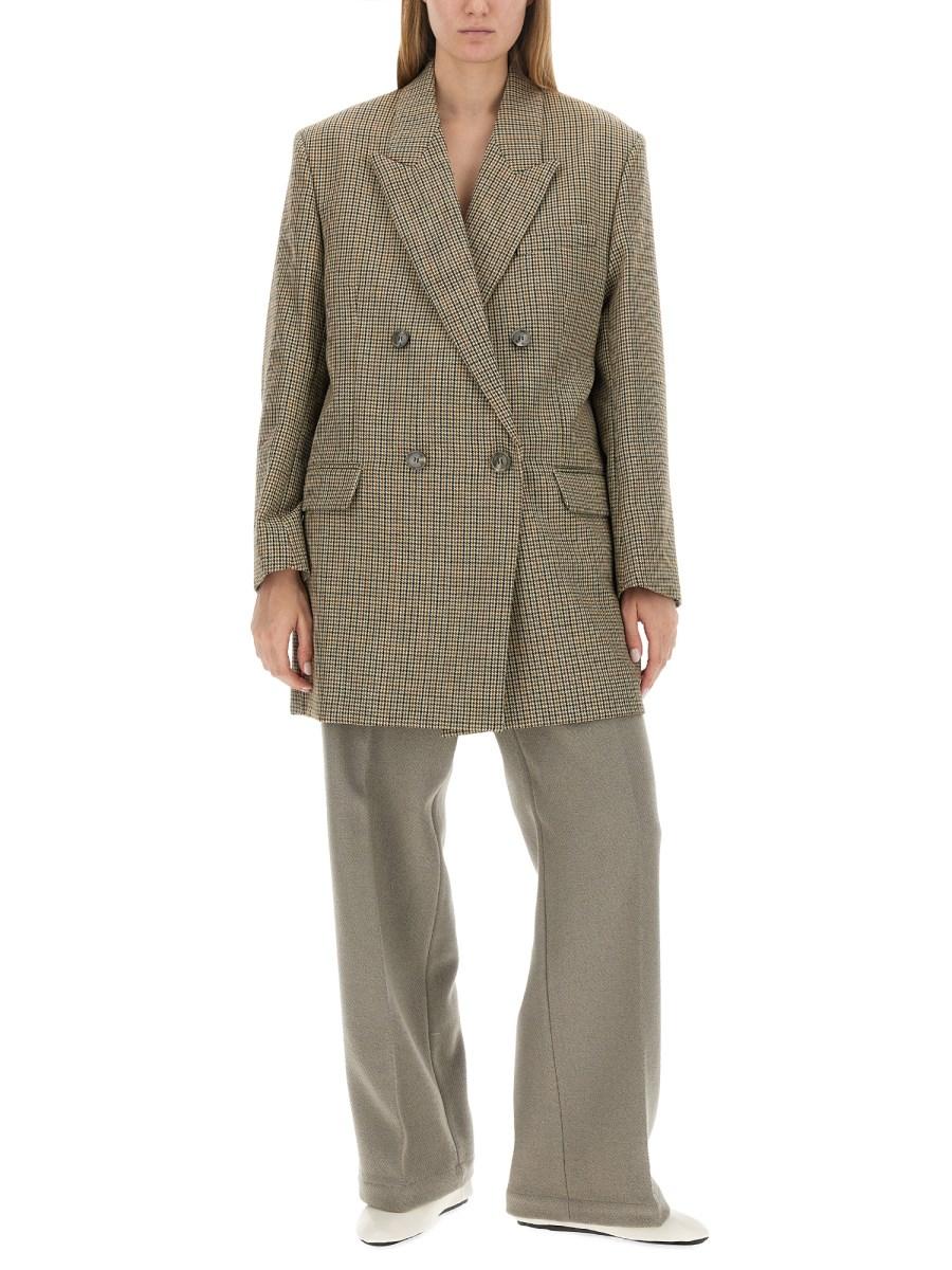 AMI PARIS GIACCA OVERSIZE DOPPIOPETTO IN LANA PIED DE POULE