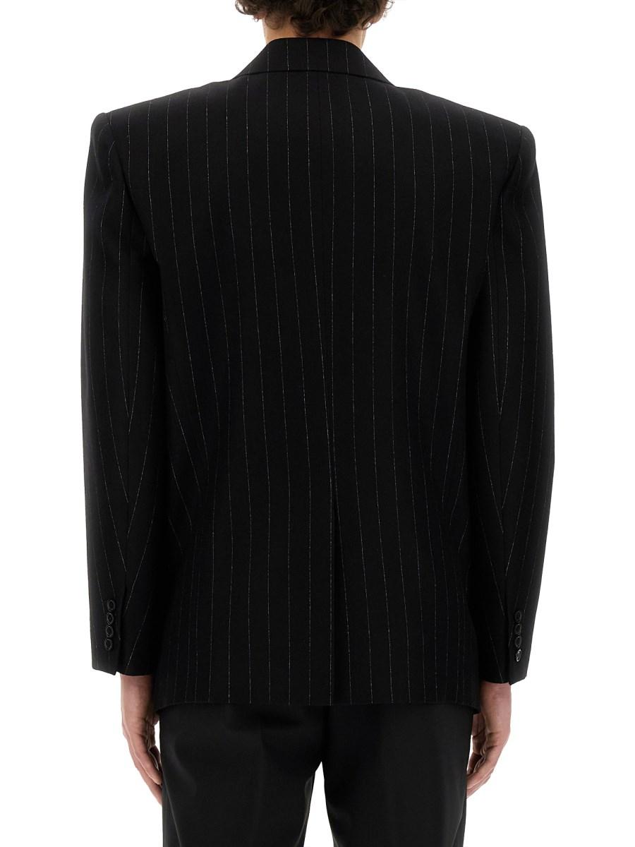 SAINT LAURENT GIACCA OVERSIZE IN FELTRO DI LANA GESSATO