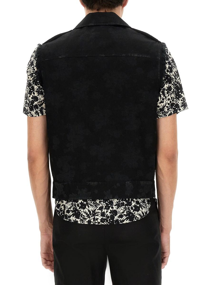 SAINT LAURENT GIACCA SMANICATA IN GABARDINE DI LINO E COTONE