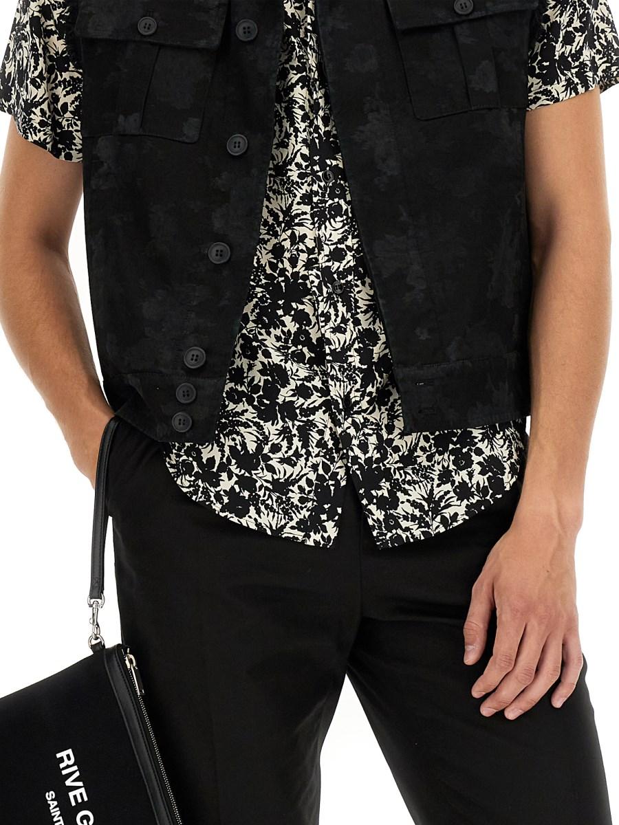 SAINT LAURENT GIACCA SMANICATA IN GABARDINE DI LINO E COTONE