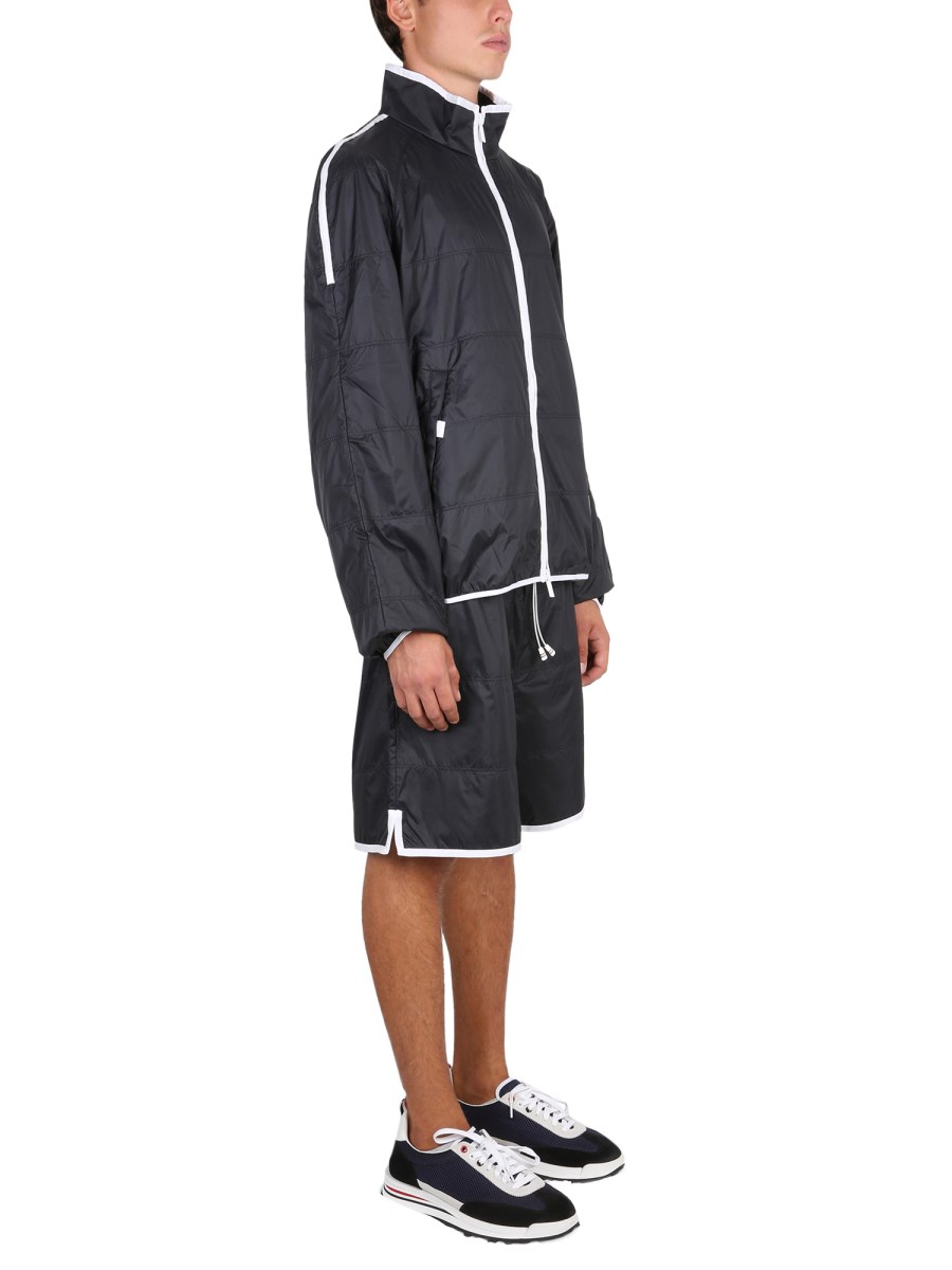 THOM BROWNE GIACCA SPORTIVA IN RIPSTOP CON FODERA IN JERSEY