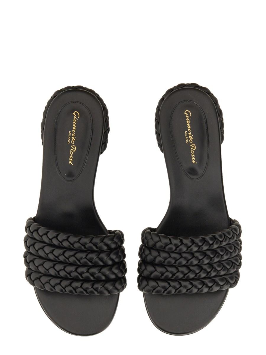 GIANVITO ROSSI SANDALO IN NAPPA INTRECCIATO