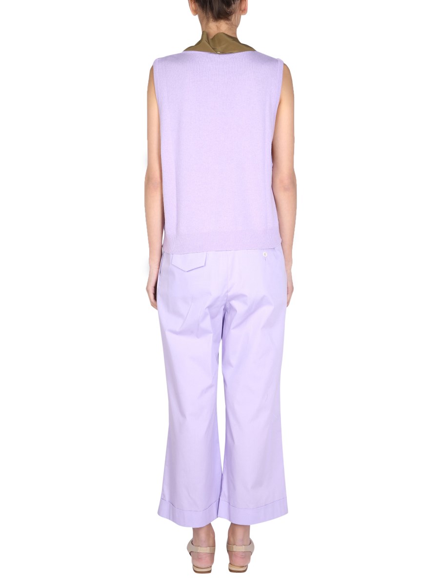 JEJIA GILET "GRACE" IN MISTO LANA MERINO E CASHMERE CON SCIARPA